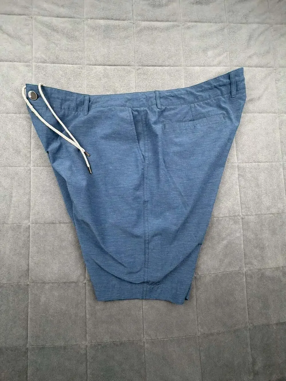 Faherty Men's All Day Shorts, Blue Heathered Drawstring Hybrid Chino